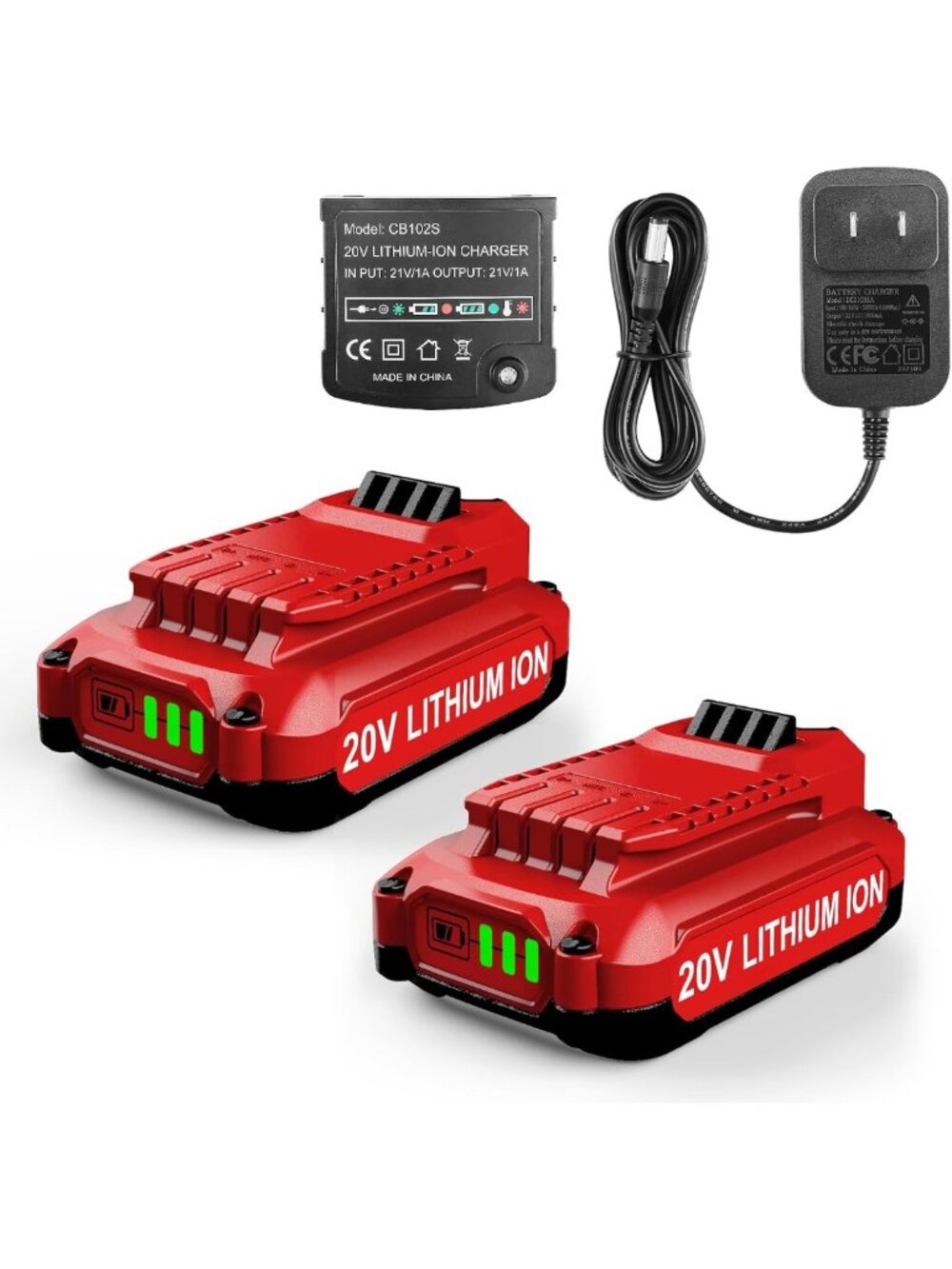 2-Pack 3.5Ah 20V Lithium Batteries for Power Tools, Compatible & Long-Lasting